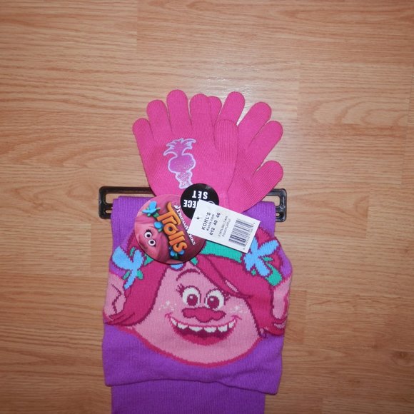 Dreamworks Accessories New Trolls 3 Piece Gift Set Kohls Hat Gloves